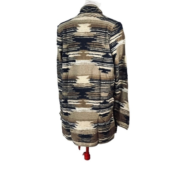 LUCKY BRAND Multicoloured Aztec Drape Open Front Cardigan Size L Style 7W51228 - Picture 9 of 15